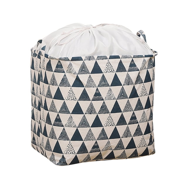 Bolsa grande de almacenamiento con cordón, plegable, azul con triángulo