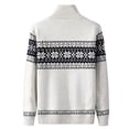 thumbnail image 2 of SWSMCLT Men's Cardigan Sweaters Winter Thick Knit Heavy Knitted Norwegian Casual Slim Fit Full Zip Up Fashion Zipper Sweater Jacket Male Sweater Coat Beige White Large, 2 of 2