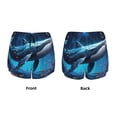thumbnail image 3 of Pofeuu Colorful Ocean Whale Print Women's Athletic Shorts Running Workout Shorts Tummy Control Quick Dry Gym Shorts with Pockets Double layer sports shorts-Large, 3 of 7