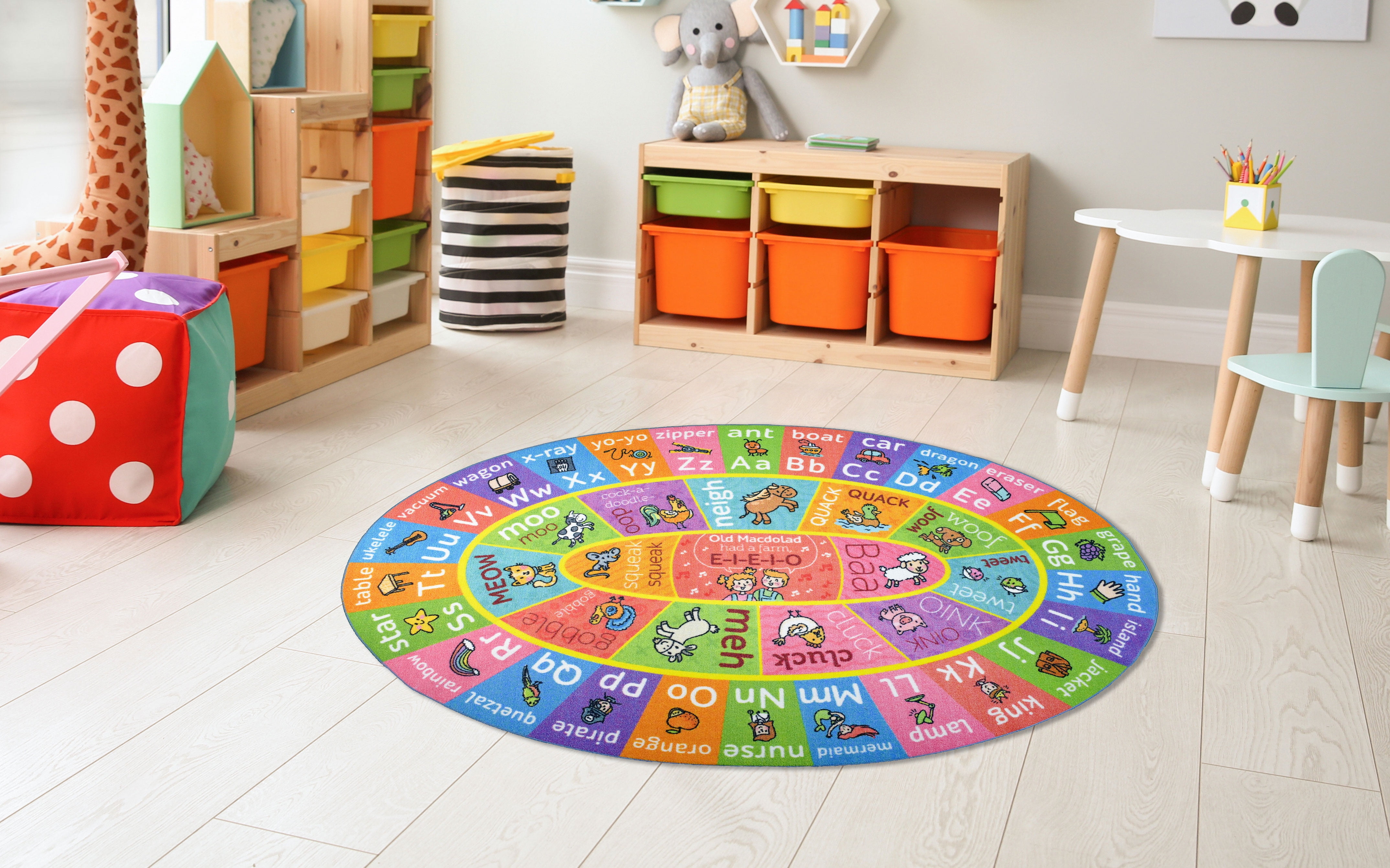 Numbers and Shapes Educational Area Rug Kev  Cooper Playtime Collection ABC 