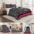 thumbnail image 6 of Queen Quilt Set 90''x96'', Zebra Printed Lightweight Summer Bedspread Coverlet Set with 2 Pillow Shams, Modern Geometric Balck White Stripes Breathable All Season Quilt Bedding for Bedroom/Guest Room, 6 of 9