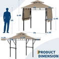 thumbnail image 2 of Heavy Duty Grill Gazebo with Double-Tiered Canopy, Side Shelves, LED Lights, Hooks & Bottle Opener for Patio, Backyard & Garden, 2 of 7
