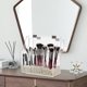 thumbnail image 5 of Makeup Brush Holder With Dustproof Lid, White Pearls, Acrylic Clear Makeup Brush Organizer With 3 Compartment, Large Cosmetic Brush Storage Box Case F, 5 of 5