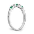 thumbnail image 6 of 14K White Gold Ring Band Wedding Diamond Round Emerald Green, Size 8, 6 of 7