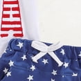 thumbnail image 6 of Toddler Baby 4th of July Outfits 6 12 18 24 Months 2T 3T Letter Print Round Neck Short Sleeve T-Shirts Tops Stars Print Shorts 2Pcs Clothes Set Kaprioy Boys Suit, 6 of 8