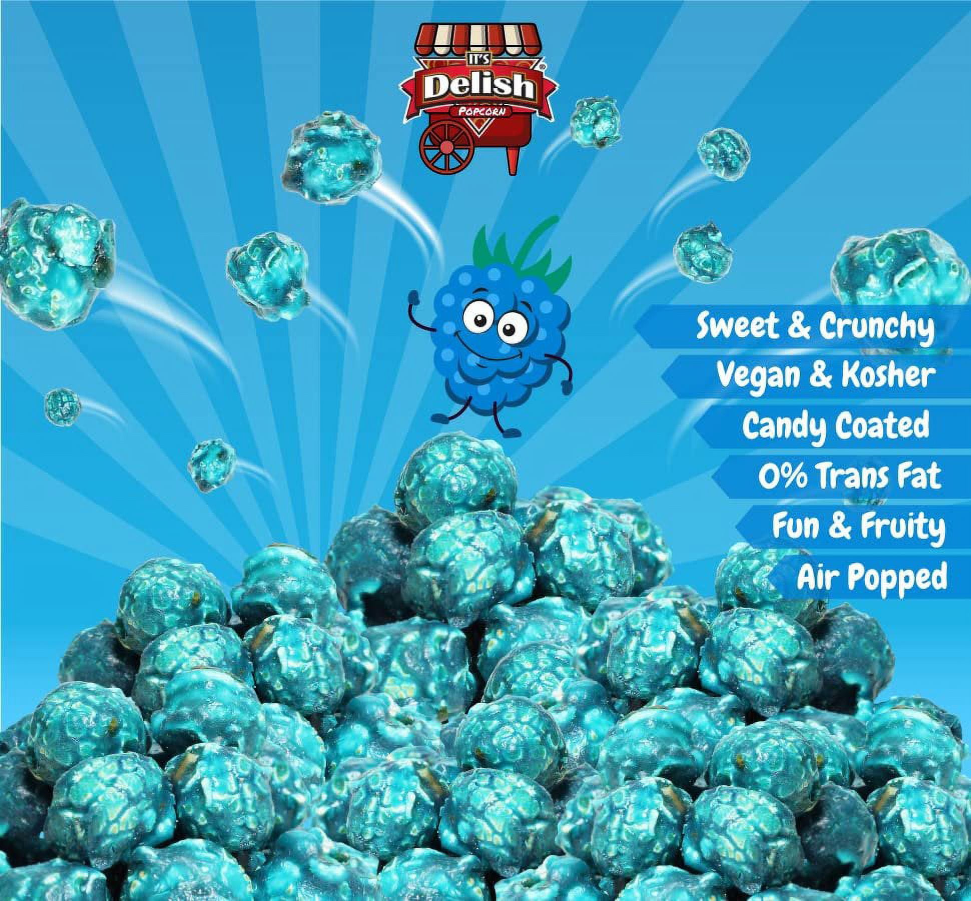 Gourmet Blue Raspberry Flavored Popcorn by It's Delish, 5 lbs Bulk Bag  Air Popped Pop Corn Snack - Fruity Blue Themed Candy Confetti  Birthday Party, Events  Gluten Free, Vegan, Kosher