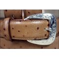 thumbnail image 4 of Tony Lama Men's Ostrich Print Leather Belt Cognac 44, 4 of 6