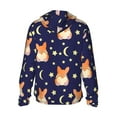 thumbnail image 2 of Goofa Corgi Lying With Moons And Stars Printed Women's UPF 50+ Sun Protection Hoodie Jacket Lightweight Long Sleeve Sun Shirt for Women with Pocket Hiking Outdoor-, 2 of 9
