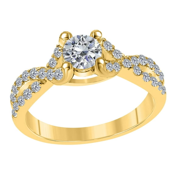 Mauli jewels 1 Ct. Real Diamond Wedding Engagement Ring in 14k Solid Gold
