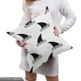 thumbnail image 5 of Ambesonne Nautical Fabric by the Yard Upholstery, Monochromatic Shark Fins, 1 Yard, Charcoal Grey White, 5 of 5