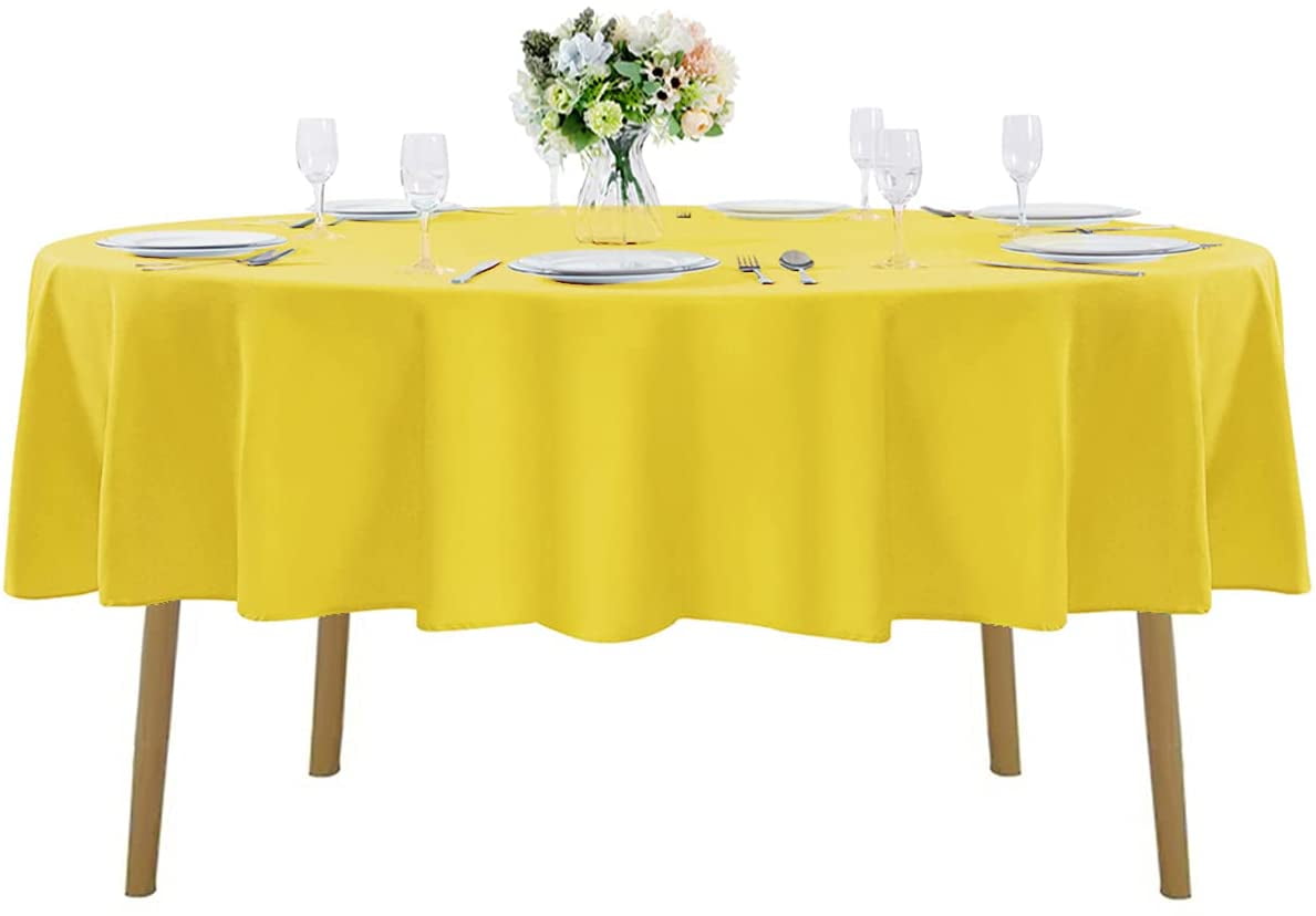 120 inch Round Tablecloth Washable Polyester Table Cloth Decorative Table Cover for Wedding Party Dining Banquet（120 inch,Black）
