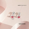 thumbnail image 4 of CZ Heart Solitaire Simulated Garnet Earrings Screw Back - Sterling Silver, 4 of 6