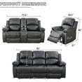 thumbnail image 3 of 2 Piece Manual Recliner Sofa Couch, Home Theater Seating with Cup Holders, Living Room Furniture Sofa Set for Home Office (Sofa + Loveseat), 3 of 5