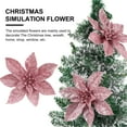 thumbnail image 3 of Gymnture Pink Glitter Poinsettia Christmas Flowers - 9pcs Xmas Tree/Wreath Decor, 3 of 10