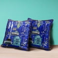 thumbnail image 4 of Amrita Sen Designs CAPL993FSDS-ZP-18x18 18 x 18 in. City Palace Suede Zippered Pillow with Insert - Blue, Purple & Turquoise, 4 of 5