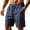 Navy, variant on Casual Elastic Waist Straight Leg Shorts Summer Beach Blend Lightweight Comfortable Solid Color Loose Fit