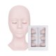 thumbnail image 4 of Cabezal de extensión de pestañas pares de párpados extraíbles, cabezal de cosmetología de maquillaje, cabezal de entrenamiento de práctica suave Rosado Macarena Cabeza de maniquí de pestañas, 4 of 7