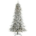 thumbnail image 3 of Nearly Natural 9' Flocked Fir Artificial Christmas Tree Prelit with 650 Clear Warm LED Lights, 3 of 8