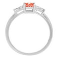 thumbnail image 2 of 0.8 ct Emerald Cut Simulated Red Diamond 3 Stone 14K White Gold Womens Engagement Ring, 2 of 4