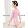 thumbnail image 2 of Daydance Girl's Dance Crop Tops Ballet Wrap Shrug Tops Long Sleeve, 2 of 7
