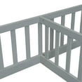 thumbnail image 6 of Double Twin Size Floor Beds with Fence and Guardrails Design, Solid Wood Double Twin Platform Bed for 2, Montessori Floor Beds for Boys Girls Teens, No Box Spring Needed, Easy Assembly, Grey, 6 of 7