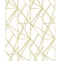 NextWall Metallic Gold Quartz Geo Peel and Stick Wallpaper