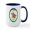 White/Navy Inside, variant on CafePress - Santa Watching Golden Large Mug - 15 oz Ceramic Large White Novelty Mug