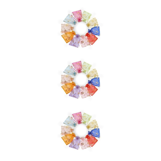Wosthever Mini bolsas de Organza de 100 Uds., bolsas para envolver regalos, bolsas con cordón para galletas, dulces, paquete de regalo, bolsa Type1 NO1