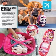 Kiddietotes 3-D Hardside Panda Scooter Luggage Ride On Suitcase for Kids Travel Bag