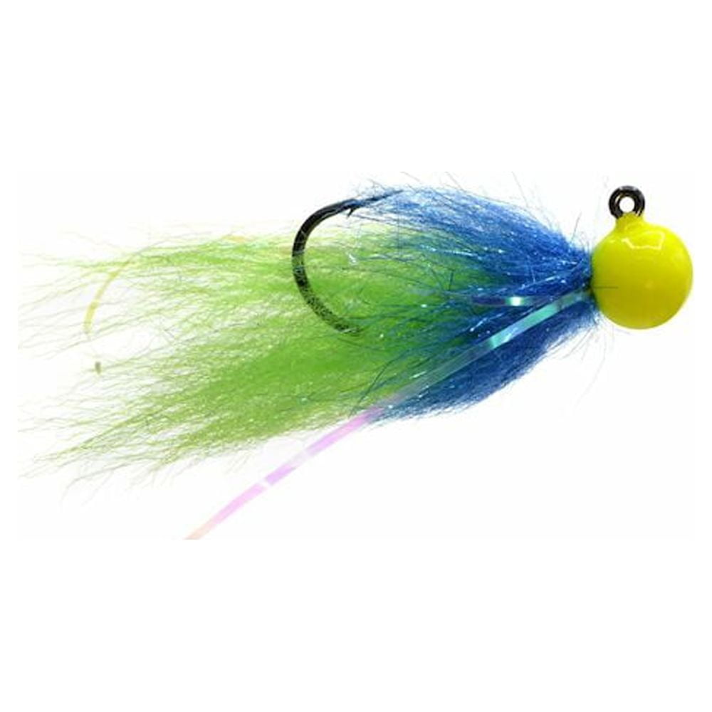 (2 pack) Mustad Tailout Twitcher Jig, 1/2oz, Chartruese-Anadro Blue-Green Machine