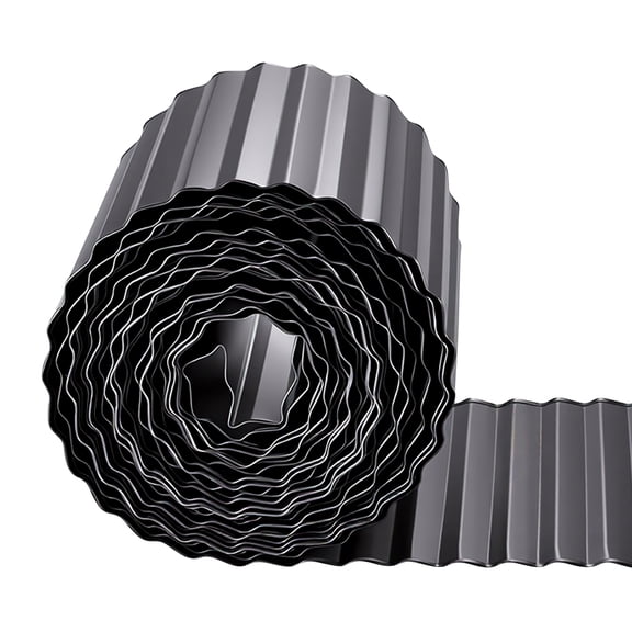KFFKFF Galvanized Steel Landscape Edging, 40 ft x 12 in Metal Edging for Landscaping with Gloves, Flexible and Easy-to-Install Metal Strips, Durable Metal Garden Border for Flower Beds and Pathways
