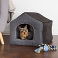 thumbnail image 1 of PETMAKER Confortable Chalet en Forme de Lit pour Animaux de Compagnie, Gris, 19 x 18,5 x 17 Po, 1 of 5