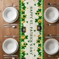 thumbnail image 6 of St. Patrick's Day Table Runner - 90 Inch Long, Kitchen Dining Table Runner Dresser Scarves, Gnomes Truck Shamrocks Gold Coin Plaid Farmhouse Decor for Coffee Tables Wedding Party Banquet, 6 of 8