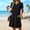 Black, variant on Helii Womens Embroidered Eyelet V Neck Short Sleeve A Line Dress with Pockets Lightweight Breathable Summer Swing Casual Loose Fit T Shirt Dress for Daily Vacation Beach Party 6 Colors