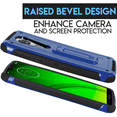 thumbnail image 3 of Value Pack for 5.7" Motorola Moto G7 Play Armor Foldable Kickstand Dual Layer Protective Raised Bevel Design Enhance Camera Aim at All Buttons & Sockets Hybrid Shockproof Bumper Phone Case + [Blue], 3 of 4