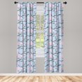 thumbnail image 4 of Ambesonne Leaves Window Curtains, Flourishing Theme Leaf, Each 28" W x 84" L, Ceil Blue Brown and Pink, 4 of 4
