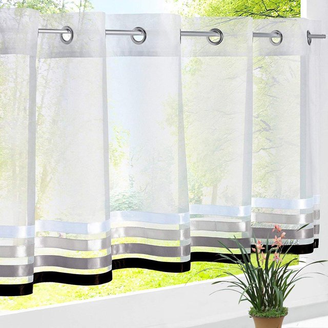 Cortina Corta Macarena Opacas Tratamiento de Ventana 60x120cm Negro