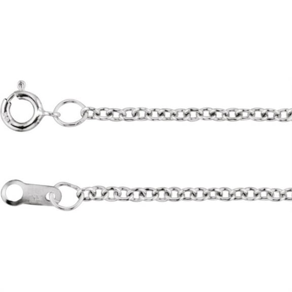 Auriga Fine Jewelry Platinum 1.5 mm Cable Chain Necklace for Women 16"