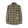 thumbnail image 2 of IROINNID Reduced Button Down Shirts for Men The New Regular-fit Long-Sleeve Plaid Flannel Shirt,Yellow, 2 of 9