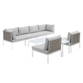 thumbnail image 2 of Modway Harmony 8-Piece  Sunbrella® Basket Weave Outdoor Patio Aluminum Sectional Sofa Set in Taupe Gray, 2 of 10