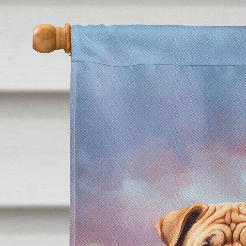 Shar Pei Two Hearts House Flag 28 in x 40 in