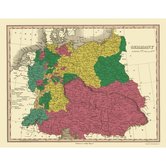 Historic Map - Germany - Finley 1831 - Vintage Wall Art