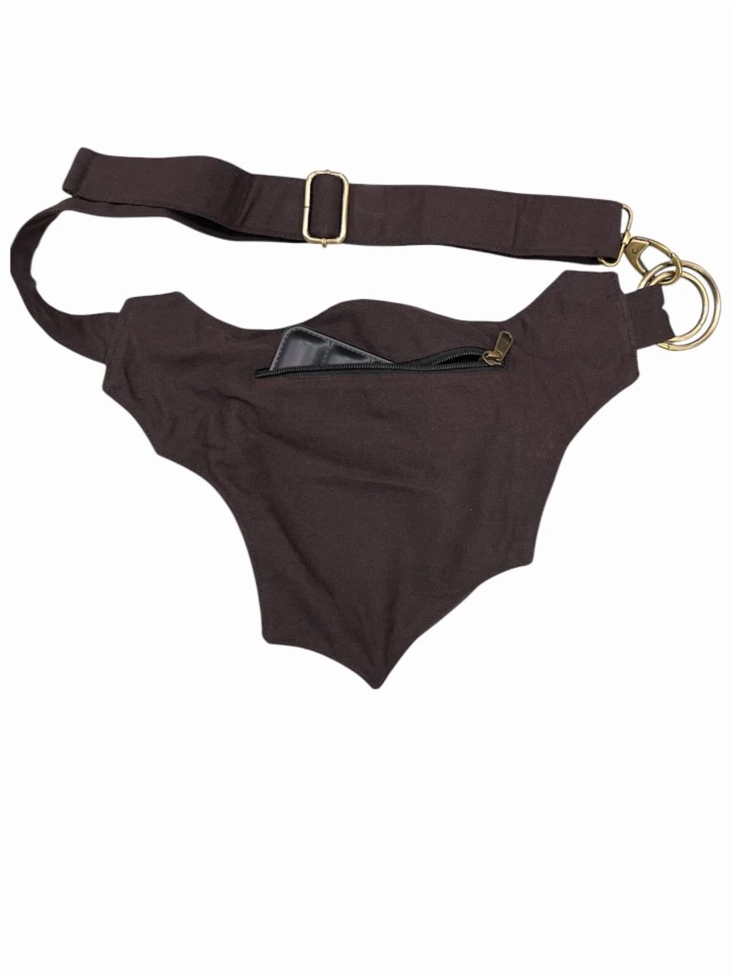Narayani Crafts Unisex Fanny Pack Utility Waist Bag Cotton Canvas Hip Belt with Pouch Pockets