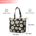 thumbnail image 4 of Black White Flower Pattern Travel Tote Bags for Women Carry On,Large Weekender Bags for Women Travel,Multi Functional Duffle Bag for Work,Shopping,Sports, 4 of 5