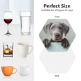 thumbnail image 6 of Fuzoiu Adorable Puppy Portrait Print Leather Coasters Set,Drink Coasters Set of 4,for Tabletop Protection, Durable PVC Coasters,Home Décor and Housewarming Gift-Hexagon, 6 of 6