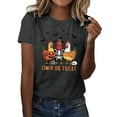 thumbnail image 2 of Chick Or Treat Halloween Tshirts Women 2025 Short Sleeve Crewneck Funny Graphic Halloween Shirts for Women, 2 of 5