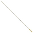 thumbnail image 2 of Auriga Fine Jewelry 14K Two-Tone Gold Diamond-Cut Leaf Anklet 10inch for Women, 2 of 7