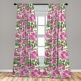 thumbnail image 4 of Ambesonne Floral Curtains, Vintage Roses Nature Plot, Pair of 28"x84", Soft Pink and Sage Green, 4 of 5