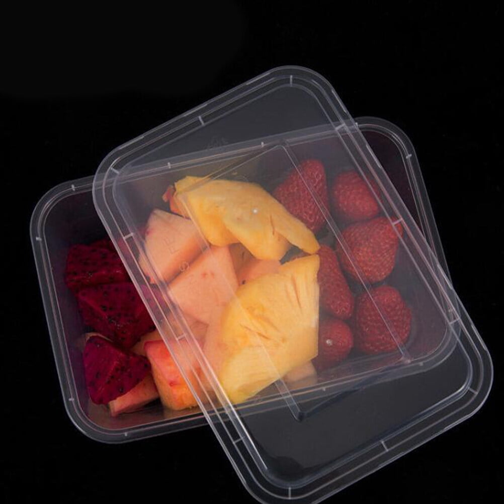 10pcs Net red square disposable lunch box 1250ml 1750ml 2000ml transparent  packaging salad fruit food container