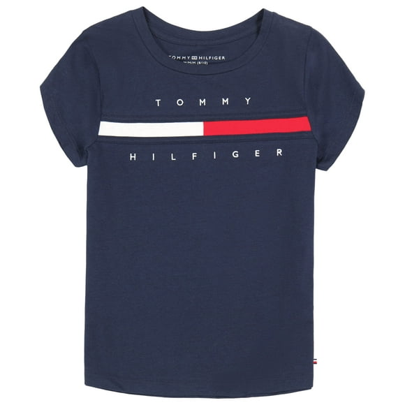 Camiseta Tommy Hilfiger para niñas, blazer azul marino, algodón 3T, manga corta